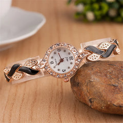 A stylish, casual, and versatile women's watch with diamond inlay