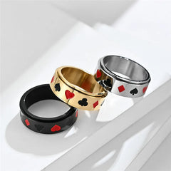 Gold Silver Color Stainless Steel Rotatable Ring for Men