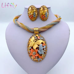 African Necklace Dubai Gold-Plated Jewelry Set for Women